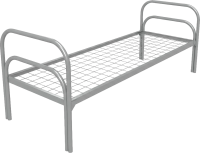 Кровать металлическая одноярусная "Хард", 90х190 см, сетка 100х50, двойная ножка